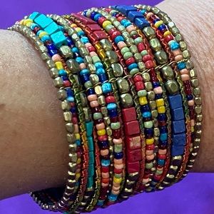 Multi color beaded bracelet made in Brazil